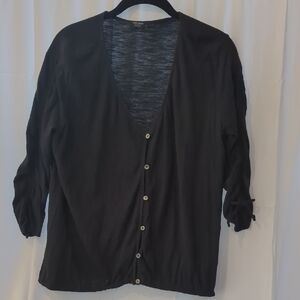 Lucky Brand Black V-Neck Cardigan